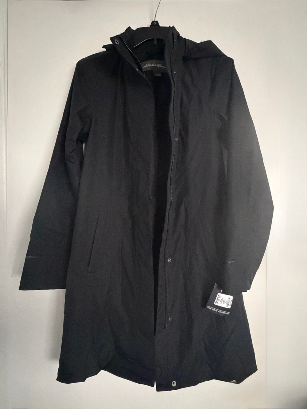 Eddie Bauer Girl On The Go Trench Coat Black Size S NWT l